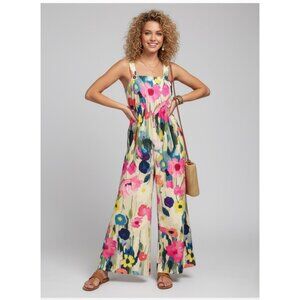 Boho Floral Print Wide-Leg Jumpsuit